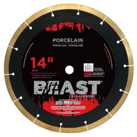 Lackmond 14 x 1 arbor BEAST PRO Series Hard Porcelain Blade BP14